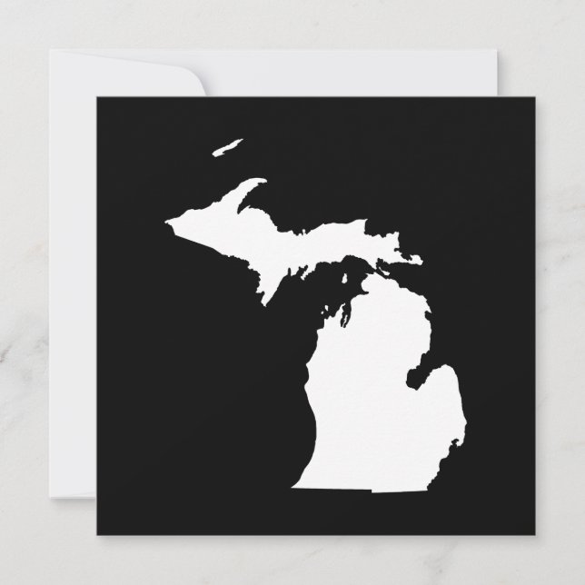 Convite Michigan em Branco e Preto (Frente)