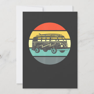 Convite Micro Ônibus Vintage Surf Hippie Vee Dub Van