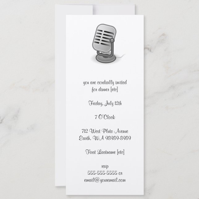 Convite Microfone (Frente)