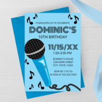 Microfone Azul Aniversário Infantil