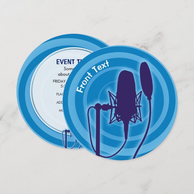 Convite Microfone Studio (Frente/Verso)