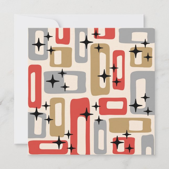 Convite Mid Century Modern Atomic Christmas (Frente)