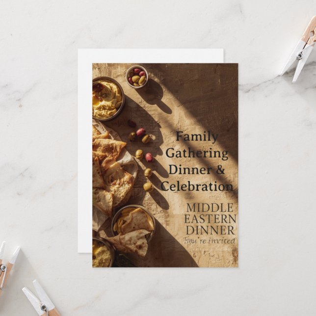 Convite MIDDLE EASTERN dinner invitation postcard (Frente/Verso In Situ)