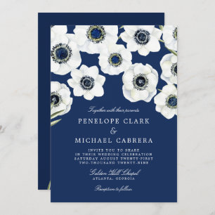 Convite Midnight Anemone   Casamento Floral