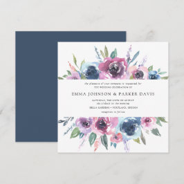 Convite Midnight Blooms | Casamento Floral Roxo e Azul