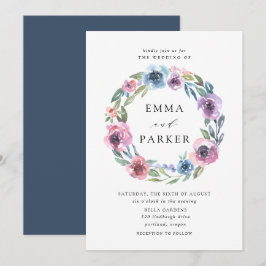 Convite Midnight Blooms | Casamento Floral Roxo e Azul