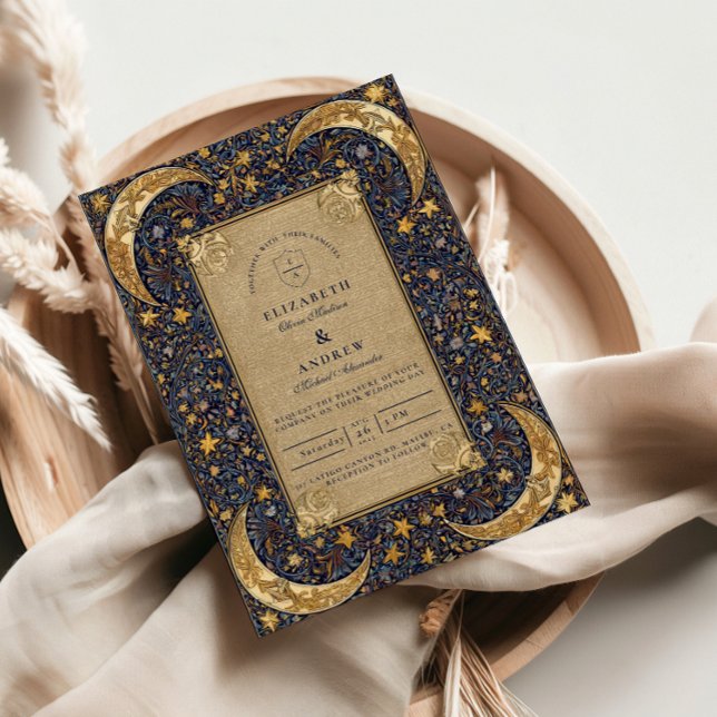 Convite Midnight Celestial Baroque Wedding (Criador carregado)