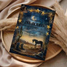 Midnight Desert Cowboy 1st Birthday Rodeo