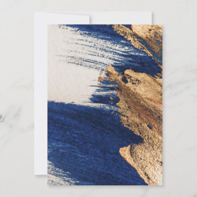 Convite Midnight Gold: Abstract Elegance (Frente)