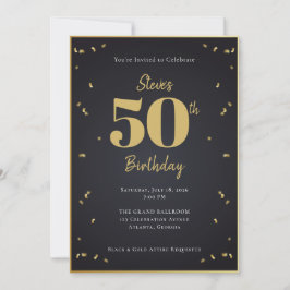 Convite Midnight Gold Milestone Invitation