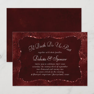 Convite Midnight Henna Romance   Red Satinge Damask