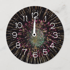 Convite Midnight New Years Eve Clock On Fireworks 