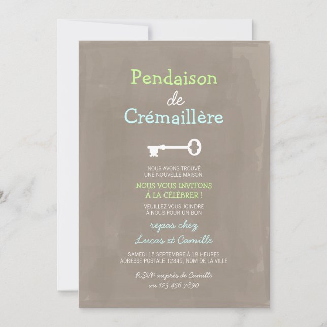 Convite Mignon Pendaison de Crémaillère (Frente)