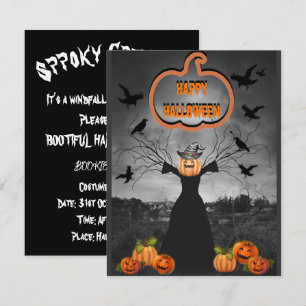 Convite Mikitiez halloween vintage vibrações assustadoras