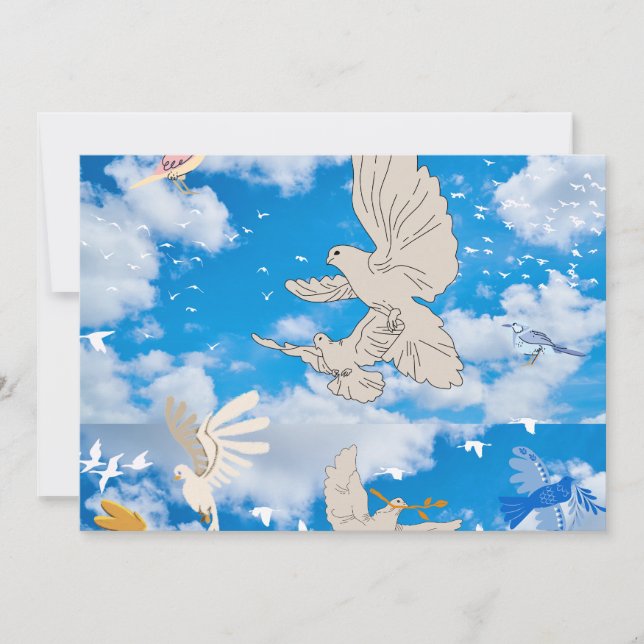 Convite Mikitiez White bird sky Verão praia Liberdade (Frente)