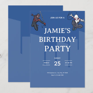 Convite Miles Morales & Spider-Gwen Party 