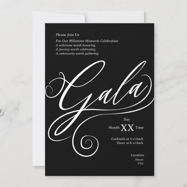 Convite Milestone Gala Invitation (Frente)