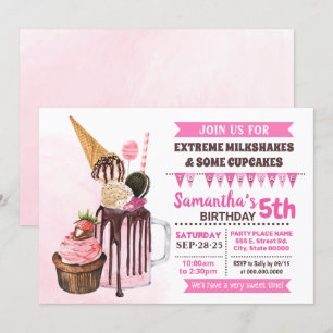 Convite Milhares extremos celebram o sorvete de aniversár