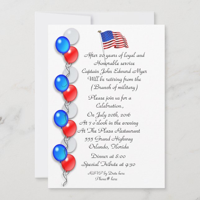 Convite Military or LEO retirement party Invitation (Frente)