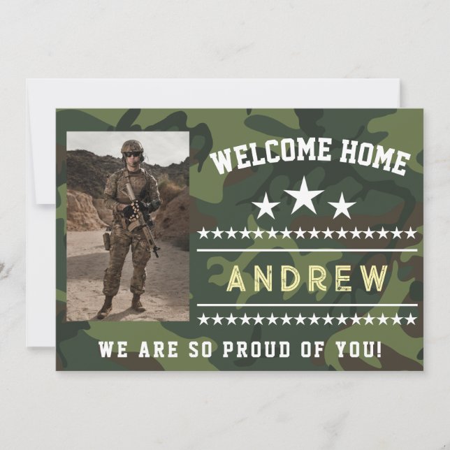 Convite Military Welcome Home Invitation – Army National  (Frente)