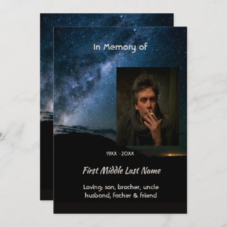 Convite Milky Way Galaxy Starry Night Sky Memorial