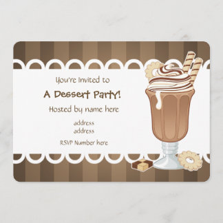 Convite Millkshake bonito do chocolate todo o partido da