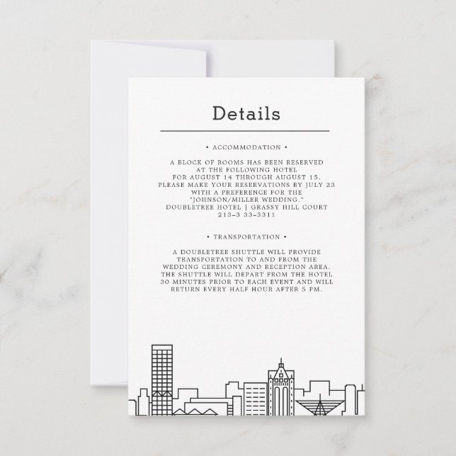 Convite Milwaukee, Wisconsin Wedding | Detalhes do convida (Frente)