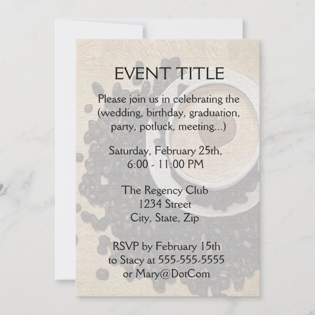 Convite Mim café do coração (Frente)