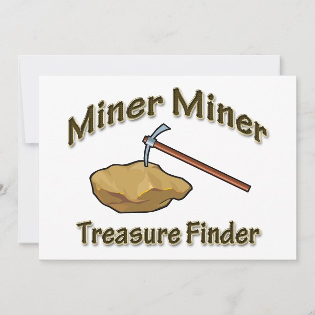 Convite Miner Miner Treasure FInder (Frente)