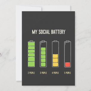 Convite Minha bateria social introvertida Humor social