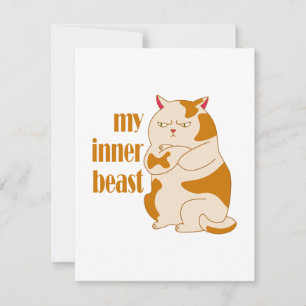 Convite Minha citação motivadora de gato preguiçoso e gord