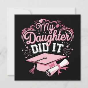 Convite Minha Filha Fez Isso Graduada Rosa Formatura Famíl