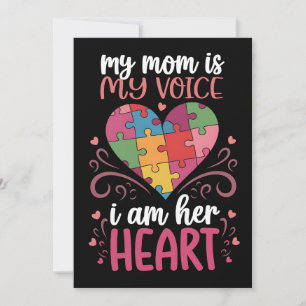 Convite Minha Mãe É Minha Voz Autismo Conscientização Auti