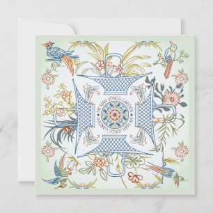 Convite Minha Placa Plana Mah Jongg Garden