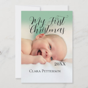 Convite Minha primeira foto de bebê de Natal adiciona nome