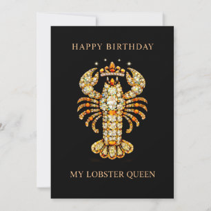 Convite Minha Rainha do Lagostim Joias de Aniversário engr