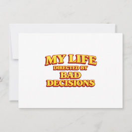 Convite Minha Vida Dirigida por Decisões Ruins Design de F