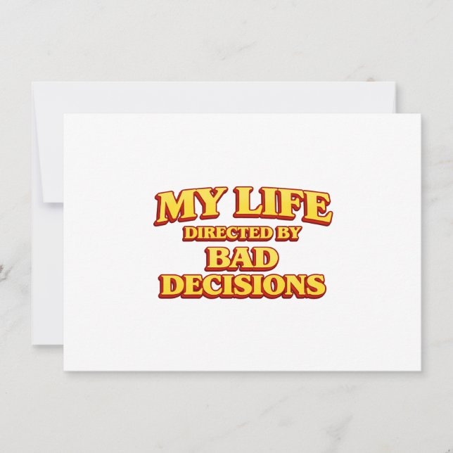 Convite Minha Vida Dirigida por Decisões Ruins Design de F (Frente)