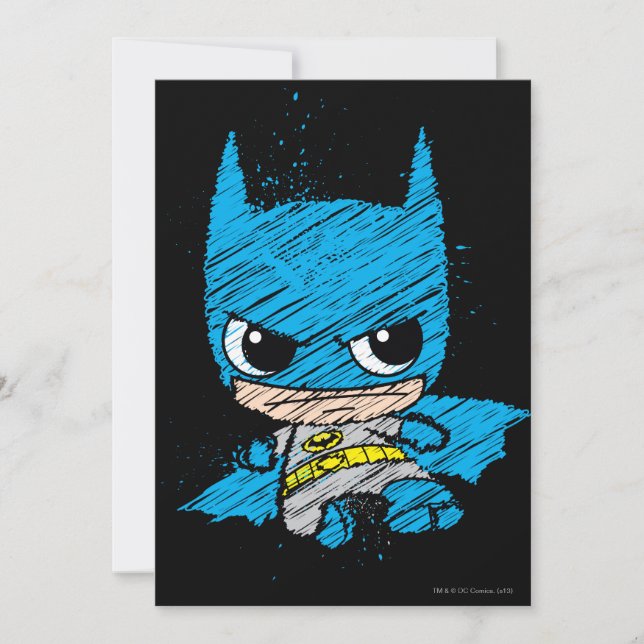 Convite Mini Batman Sketch (Frente)