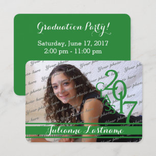 Convite Mini classe de 2017 Photo Varsity Green