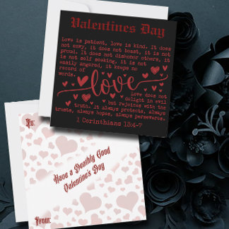 Convite Mini Flat Gothic Love Valentines Day Card 