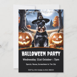 Convite Miniatura, Festa de Halloween Schnauzer