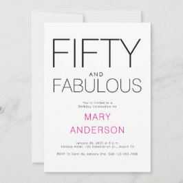 Convite Mínima 50 e fabulosa Festa de aniversário 50