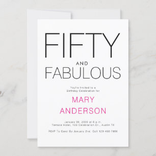 Convite Mínima 50 e fabulosa Festa de aniversário 50
