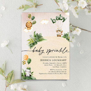 Convite Mínima Diversão Selva Safari Garota Bebê Sprinkle