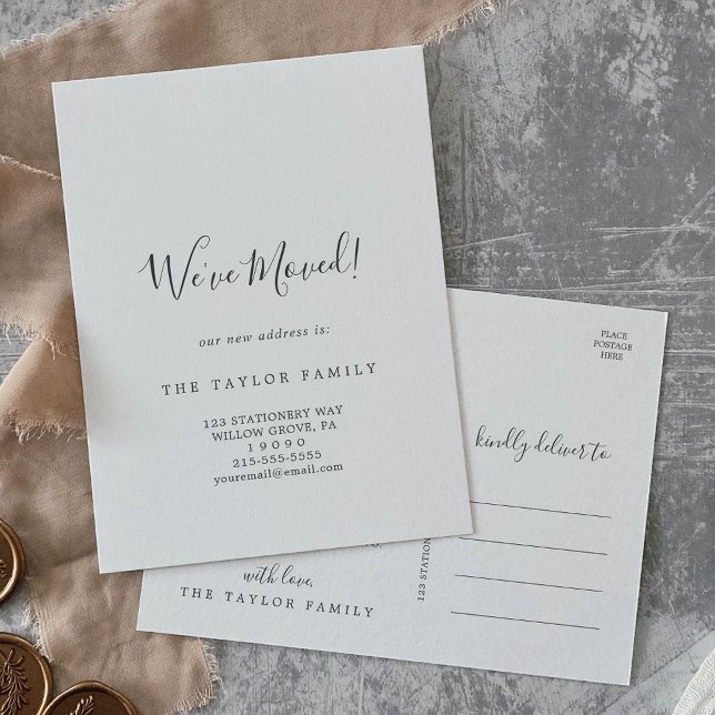 Convite Mínima: Movemos o Cartão-Postal Imprimível (Criador carregado)