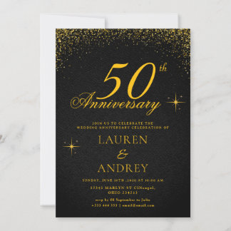 Convite Minimal 50th Wedding Anniversary Invitation