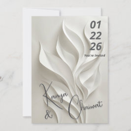 Convite Minimal Abstract Wedding Invitation 