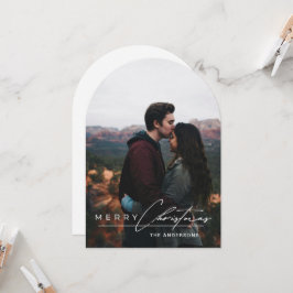 Convite Minimal Arch 1 Photo Merry Christmas Holiday Card