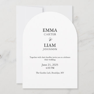 Convite Minimal Arch Wedding Invitation Editable Elegant